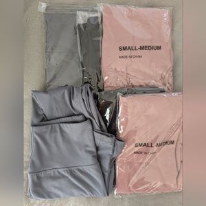 Set Of 6 Buttery Soft Leggings - Grey, Rose, Black